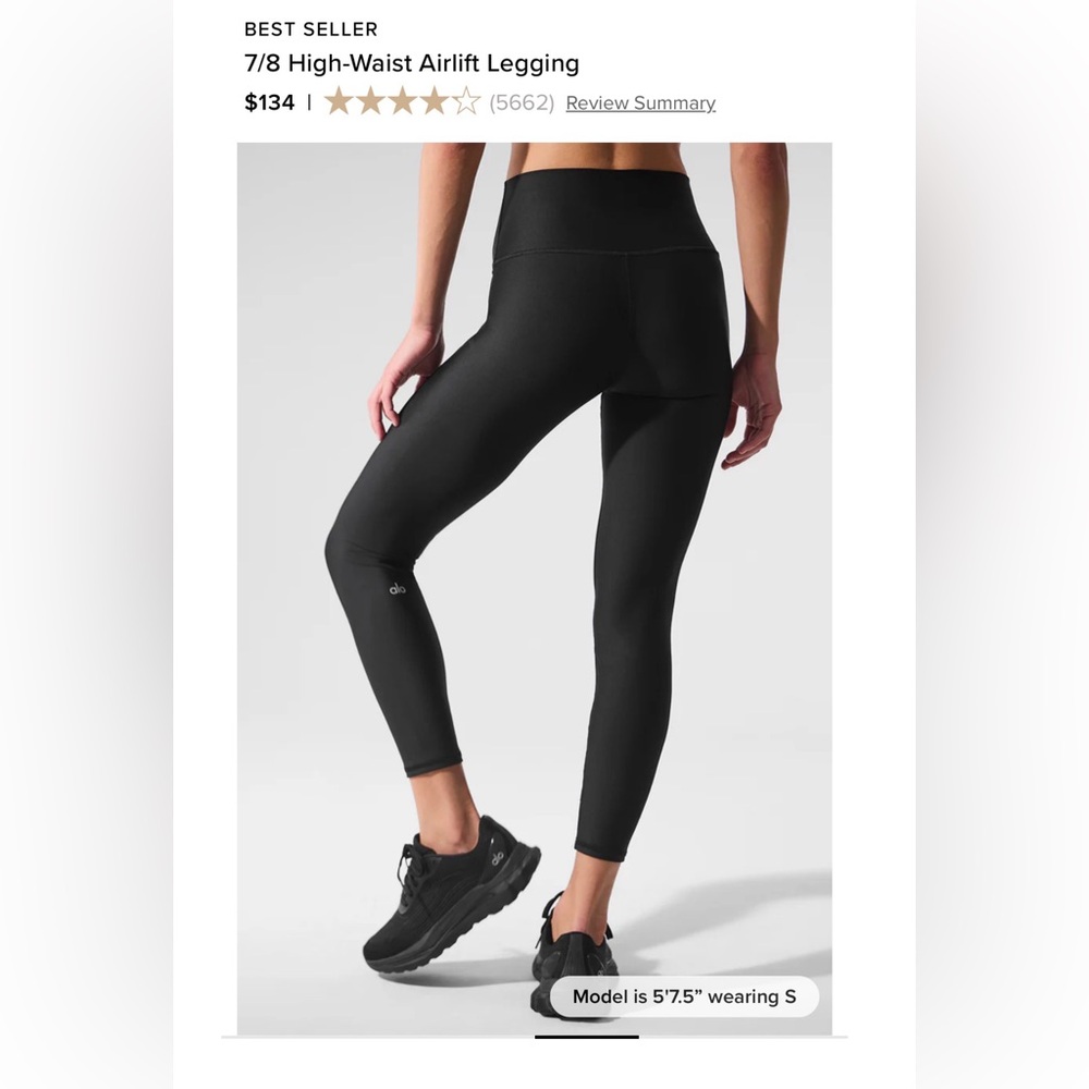 ALO Yoga Jet Black 7/8 High-Waist Leggings